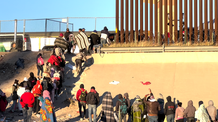 immigrant crossing a checkpost