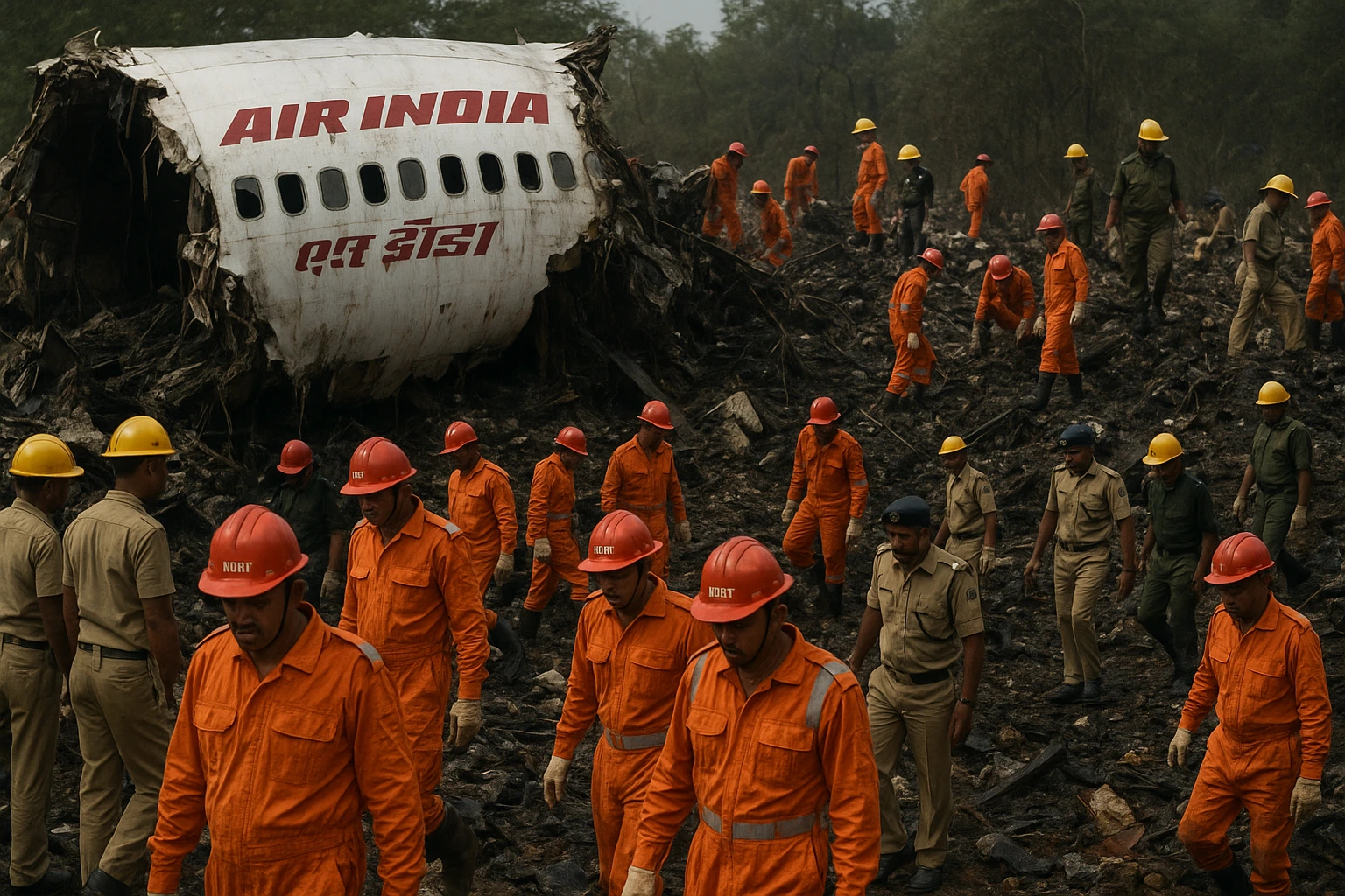 Rescue teams comb site of Air India crash that killed at least 265